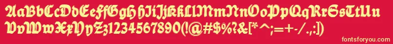 Balladecontour Font – Yellow Fonts on Red Background