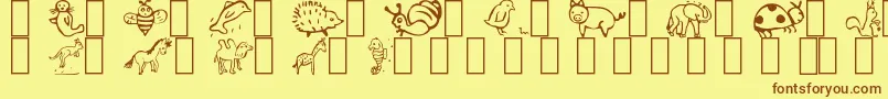 Animal Font – Brown Fonts on Yellow Background