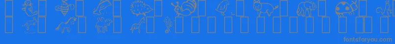 フォントAnimal – 青い背景に灰色の文字