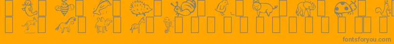 Animal Font – Gray Fonts on Orange Background