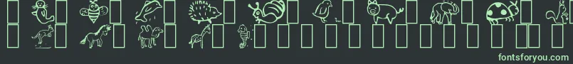 Animal-Schriftart – Grüne Schriften auf schwarzem Hintergrund