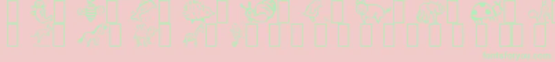 Animal-Schriftart – Grüne Schriften auf rosa Hintergrund