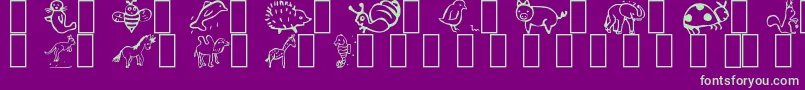 Animal Font – Green Fonts on Purple Background