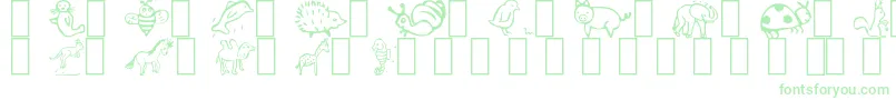 Animal Font – Green Fonts on White Background