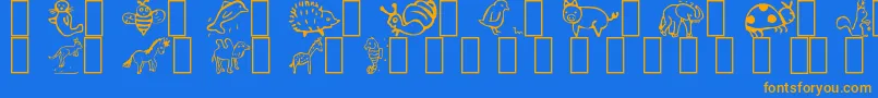 Animal Font – Orange Fonts on Blue Background