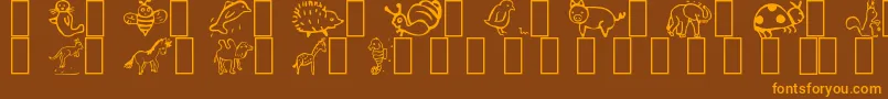 Animal Font – Orange Fonts on Brown Background