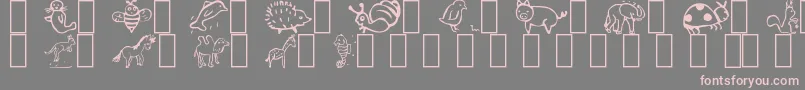 Animal Font – Pink Fonts on Gray Background