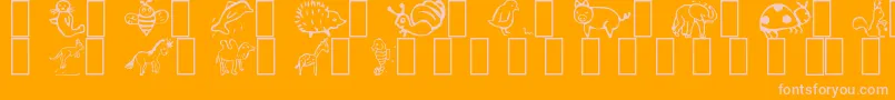Animal Font – Pink Fonts on Orange Background