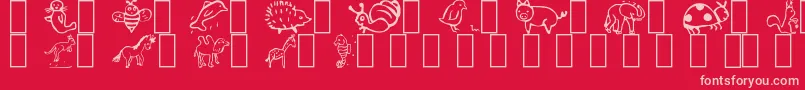 Animal Font – Pink Fonts on Red Background
