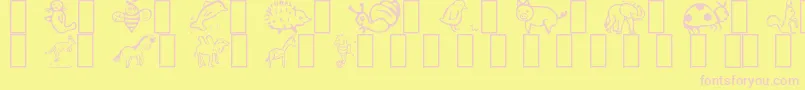 Animal-Schriftart – Rosa Schriften auf gelbem Hintergrund