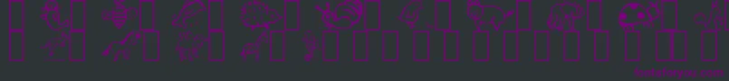 Czcionka Animal – fioletowe czcionki na czarnym tle