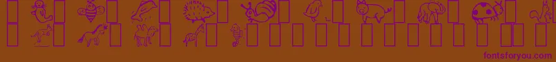 Animal Font – Purple Fonts on Brown Background