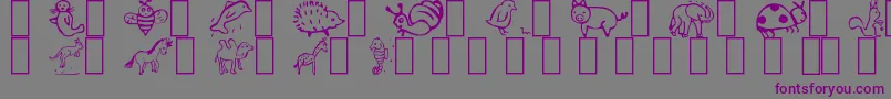 Animal Font – Purple Fonts on Gray Background