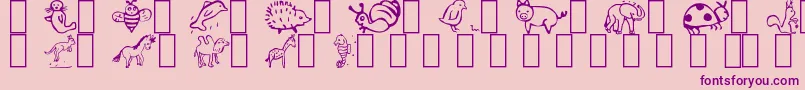 Animal Font – Purple Fonts on Pink Background