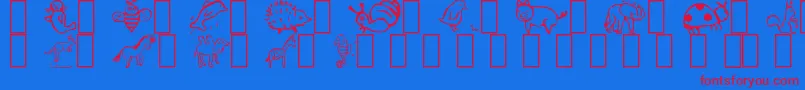 Animal Font – Red Fonts on Blue Background