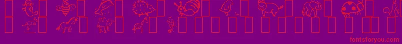 Animal Font – Red Fonts on Purple Background