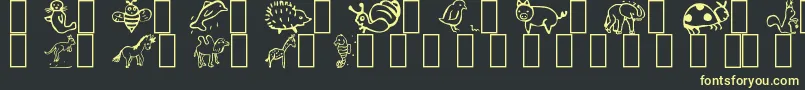 Animal Font – Yellow Fonts on Black Background