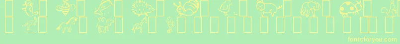 Animal Font – Yellow Fonts on Green Background