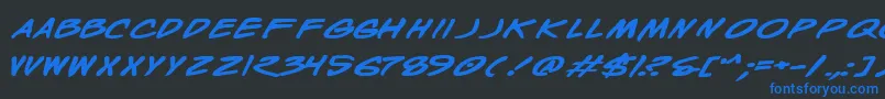 WyldStallynsBoldExtended Font – Blue Fonts on Black Background