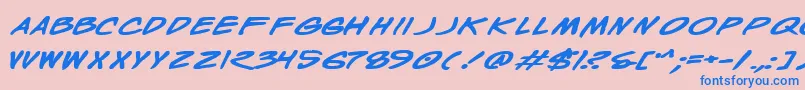 WyldStallynsBoldExtended Font – Blue Fonts on Pink Background