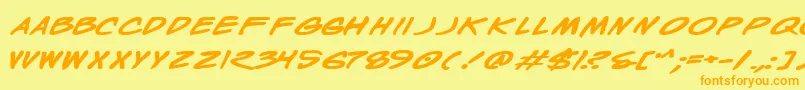 WyldStallynsBoldExtended Font – Orange Fonts on Yellow Background