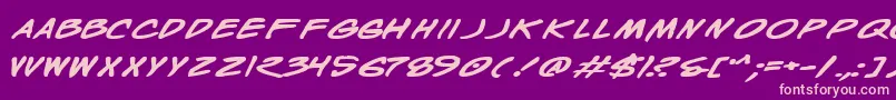 WyldStallynsBoldExtended Font – Pink Fonts on Purple Background