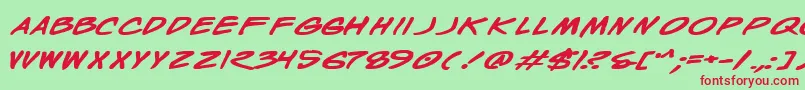 WyldStallynsBoldExtended Font – Red Fonts on Green Background