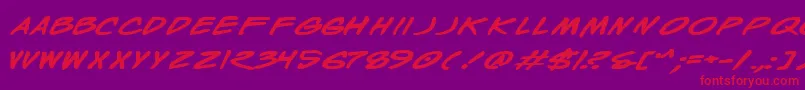 WyldStallynsBoldExtended Font – Red Fonts on Purple Background