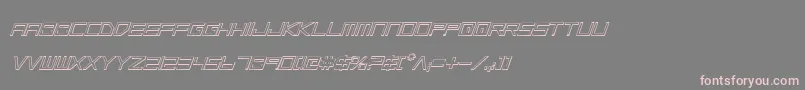フォントLowGunScreenOutlineItalic – 灰色の背景にピンクのフォント
