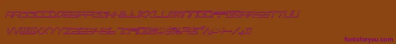 LowGunScreenOutlineItalic Font – Purple Fonts on Brown Background