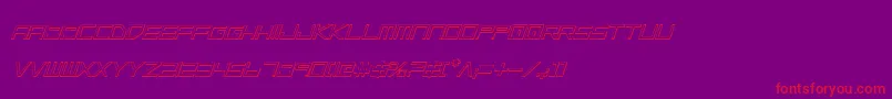 LowGunScreenOutlineItalic Font – Red Fonts on Purple Background