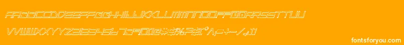 LowGunScreenOutlineItalic Font – White Fonts on Orange Background