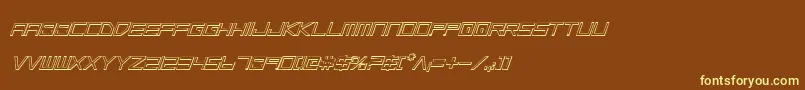 Czcionka LowGunScreenOutlineItalic – żółte czcionki na brązowym tle