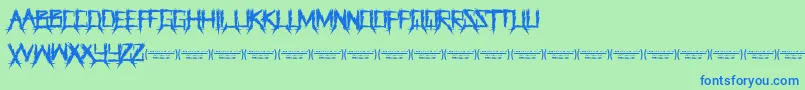 ThegrinderRegular Font – Blue Fonts on Green Background