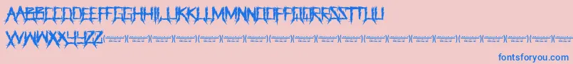 ThegrinderRegular Font – Blue Fonts on Pink Background