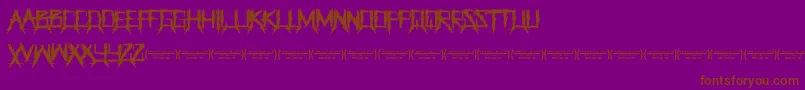 ThegrinderRegularフォントについての詳細 フォントThegrinderRegular – 紫色の背景に茶色のフォント