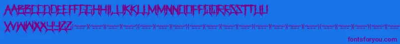 フォントThegrinderRegular – 紫色のフォント、青い背景