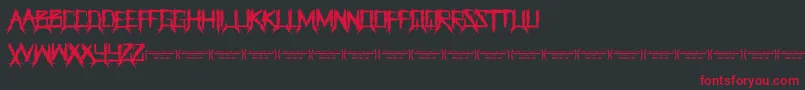 Fonte ThegrinderRegular – fontes vermelhas em um fundo preto