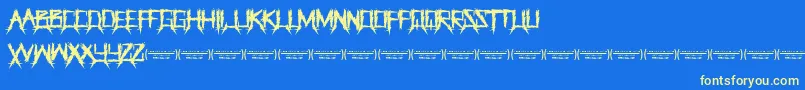 ThegrinderRegular Font – Yellow Fonts on Blue Background