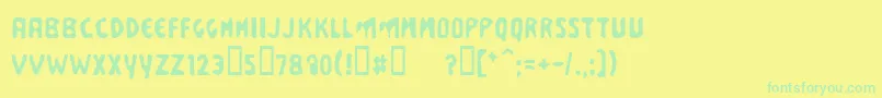 Busis-Schriftart – Grüne Schriften auf gelbem Hintergrund