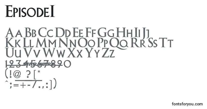 Fuente EpisodeI - alfabeto, números, caracteres especiales