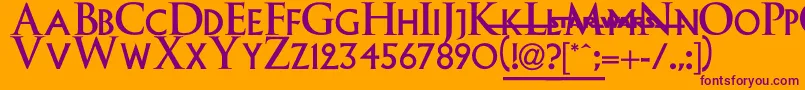 EpisodeI Font – Purple Fonts on Orange Background
