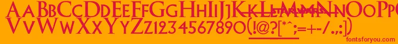 EpisodeI Font – Red Fonts on Orange Background