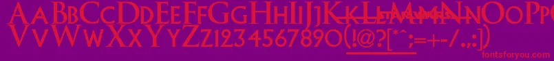 フォントEpisodeI – 紫の背景に赤い文字