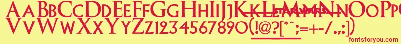 EpisodeI Font – Red Fonts on Yellow Background