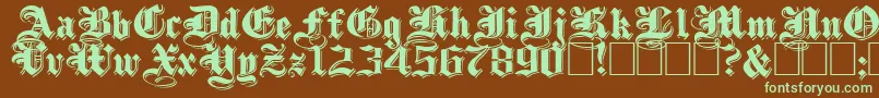 ShadowedBlackWide Font – Green Fonts on Brown Background