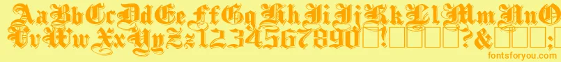 ShadowedBlackWide Font – Orange Fonts on Yellow Background