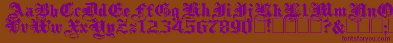 ShadowedBlackWide Font – Purple Fonts on Brown Background