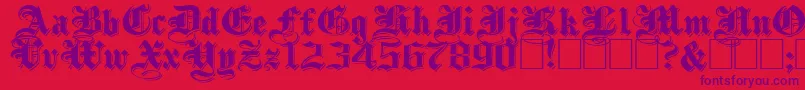 ShadowedBlackWide Font – Purple Fonts on Red Background