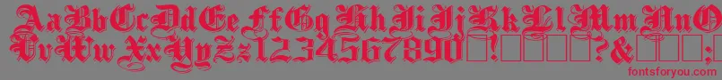 ShadowedBlackWide Font – Red Fonts on Gray Background